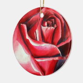 Crimson Red Rose waterverf originele kunstmacro Keramisch Ornament (Links)