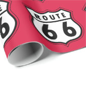 Crimson Red Route 66 Road Sign Cadeaupapier (Rol Hoek)