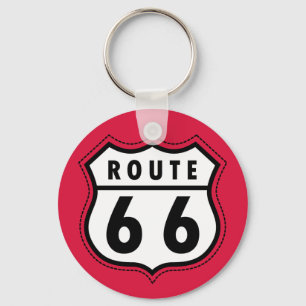 Crimson Red Route 66 Road Sign Sleutelhanger