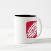Crimson Red Rugby Tweekleurige Koffiemok (Voorkant rechts)
