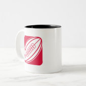 Crimson Red Rugby Tweekleurige Koffiemok (Voorkant links)