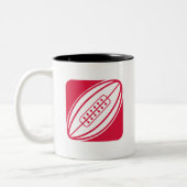Crimson Red Rugby Tweekleurige Koffiemok (Links)