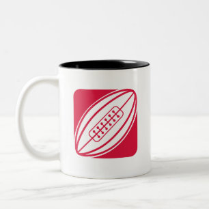 Crimson Red Rugby Tweekleurige Koffiemok