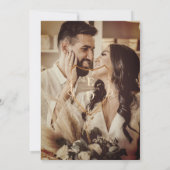 Crimson Red Rust Gold Monogram Foto Save The Date (Achterkant)