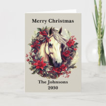 Crimson Red Rustic Christmas Horse Krans Vakantie
