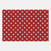 Crimson Red Silver Green Turquoise Blue Stars Inpakpapier Vel (Voorkant 3)