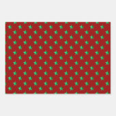 Crimson Red Silver Green Turquoise Blue Stars Inpakpapier Vel (Voorkant 2)