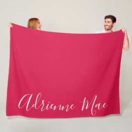 Crimson Red Simply Personalized Fleece Blanket