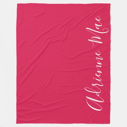 Crimson Red Simply Personalized Fleece Blanket (Voorkant)