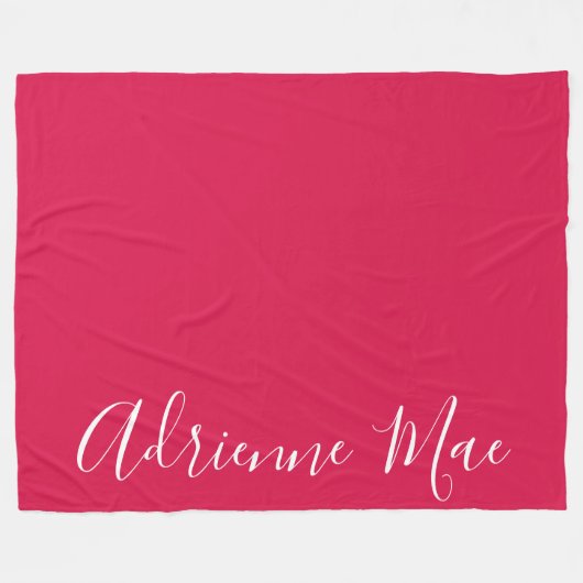 Crimson Red Simply Personalized Fleece Blanket (Voorkant (Horizontaal))