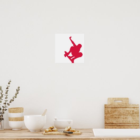 Crimson Red Skateboard Poster (Keuken)