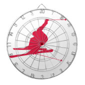 Crimson Red Snow Ski Dartbord (Voorkant)