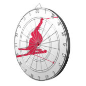 Crimson Red Snow Ski Dartbord (Voorkant Rechts)