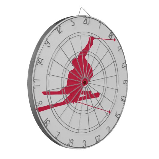 Crimson Red Snow Ski Dartbord (Voorkant Links)