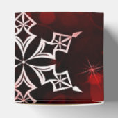 Crimson Red Snowflake Motif Cube Bedankdoosjes (Bovenkant)