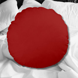 Crimson Red Solid Color | Klassiek | Elegant Rond Kussen