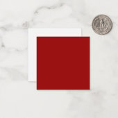 Crimson Red Solid Color Notitiekaartje (Voorkant / Achterkant in situ)