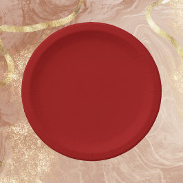 Crimson Red Solid Color Papieren Bordje