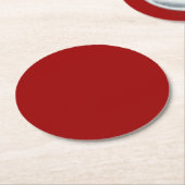 Crimson Red Solid Color Ronde Kartonnen Onderzetter (Gebogen)