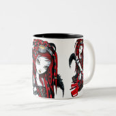 "Crimson" Red Tattoo Cyber Gothic Angel Mok (Voorkant rechts)