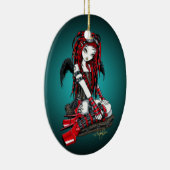 "Crimson" Red Tattoo Cyber Gothic Angel Ornament (Rechts)