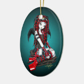 "Crimson" Red Tattoo Cyber Gothic Angel Ornament (Links)