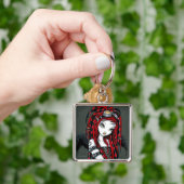 "Crimson" Red Tattoo Cyber Gothic Angel Sleutelhan Sleutelhanger (Hand)