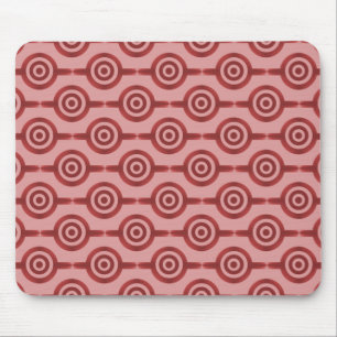 Crimson Red Trendy Circles Mousepad Muismat
