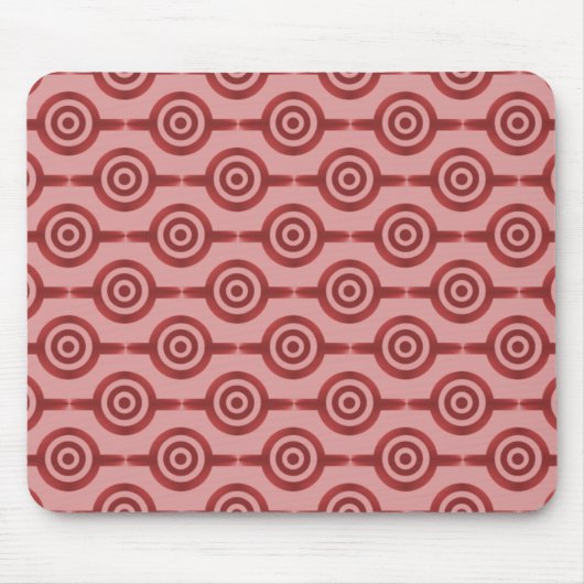 Crimson Red Trendy Circles Mousepad Muismat (Voorkant)