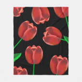 Crimson Red Tulips Fleece Deken (Voorkant)