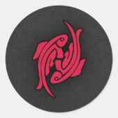 Crimson Red Vissen Ronde Sticker (Voorkant)