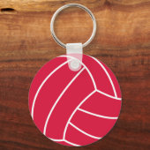 Crimson Red Volleyball Sleutelhanger (Voorkant)