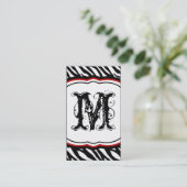 Crimson Red Zebra Print Pattern Visitekaartje (Staand voorkant)