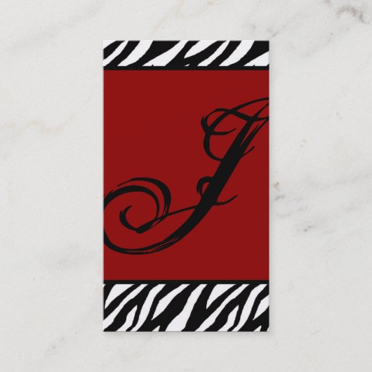Crimson Red Zebra Print Pattern Visitekaartje (Voorkant)