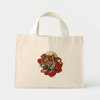 Crimson Roar — Japan-Inspireerde Tijgerkunst Mini Tote Bag