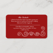 Crimson Rode Bruiloft met Delicate Floury Informatiekaartje (Voorkant)