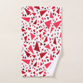 Crimson rode driehoeken op witte retro achtergrond bad handdoek (Handdoek)