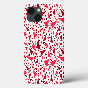 Crimson rode driehoeken op witte retro achtergrond Case-Mate iPhone case