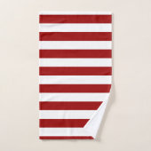 Crimson rode en witte strepen bad handdoek (Handdoek)