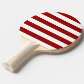 Crimson rode en witte strepen tafeltennisbatje (Voorkant Gekanteld)