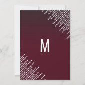 Crimson Rode Hangende Diamantlichten Bruiloft Kaart (Achterkant)