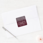 Crimson Rode Hangende Diamantlichten Bruiloft Vierkante Sticker (Envelop)
