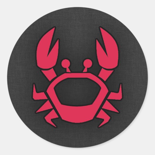 Crimson rode krab ronde sticker (Voorkant)