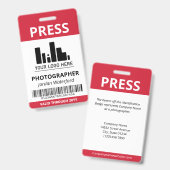 Crimson Rode Logo Bar Code Pers ID Badge (Voor- en achterkant)
