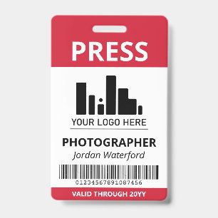 Crimson Rode Logo Bar Code Pers ID Badge