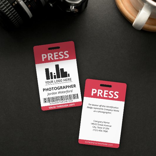 Crimson Rode Logo Bar Code Pers ID Badge