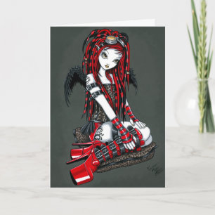 "Crimson" Rode Tattoo Cyber Gothic Angel Kaart