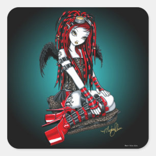 "Crimson" Rode Tattoo Cyber Gothic Angel Stickers