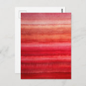 Crimson Rode Waterverf Strepen Abstract Blank Briefkaart (Voorkant / Achterkant)