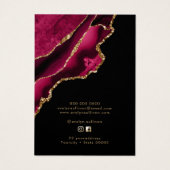 Crimson rood en goud agaat ketting display kaart (Achterkant)